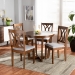 Baxton Studio Aggie Modern and Contemporary Grey Fabric Upholstered and Walnut Brown Finished Wood 5-Piece Dining Set - BSOAggie-Grey/Walnut-5PC Dining Set