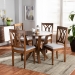 Baxton Studio Irene Modern and Contemporary Grey Fabric Upholstered and Walnut Brown Finished Wood 5-Piece Dining Set - BSOIrene-Grey/Walnut-5PC Dining Set