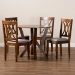 Baxton Studio Irene Modern and Contemporary Grey Fabric Upholstered and Walnut Brown Finished Wood 5-Piece Dining Set - BSOIrene-Grey/Walnut-5PC Dining Set