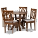 Baxton Studio Irene Modern and Contemporary Grey Fabric Upholstered and Walnut Brown Finished Wood 5-Piece Dining Set - BSOIrene-Grey/Walnut-5PC Dining Set