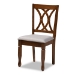 Baxton Studio April Modern and Contemporary Grey Fabric Upholstered and Walnut Brown Finished Wood 5-Piece Dining Set - BSOApril-Grey/Walnut-5PC Dining Set