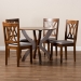 Baxton Studio April Modern and Contemporary Grey Fabric Upholstered and Walnut Brown Finished Wood 5-Piece Dining Set - BSOApril-Grey/Walnut-5PC Dining Set