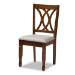 Baxton Studio Sefa Modern and Contemporary Grey Fabric Upholstered and Walnut Brown Finished Wood 5-Piece Dining Set - BSOSefa-Grey/Walnut-5PC Dining Set