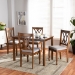 Baxton Studio Sefa Modern and Contemporary Grey Fabric Upholstered and Walnut Brown Finished Wood 5-Piece Dining Set - BSOSefa-Grey/Walnut-5PC Dining Set