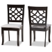 Baxton Studio Mael Modern and Contemporary Grey Fabric Upholstered and Dark Brown Finished Wood 2-Piece Dining Chair Set