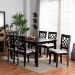 Baxton Studio Mael Modern and Contemporary Grey Fabric Upholstered and Dark Brown Finished Wood 7-Piece Dining Set - BSORH331C-Grey/Dark Brown-7PC Dining Set