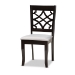 Baxton Studio Elena Modern and Contemporary Grey Fabric Upholstered and Dark Brown Finished Wood 7-Piece Dining Set - BSOElena-Grey/Dark Brown-7PC Dining Set