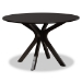 Baxton Studio Elena Modern and Contemporary Grey Fabric Upholstered and Dark Brown Finished Wood 7-Piece Dining Set - BSOElena-Grey/Dark Brown-7PC Dining Set