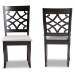 Baxton Studio Mael Modern and Contemporary Grey Fabric Upholstered and Dark Brown Finished Wood 2-Piece Dining Chair Set - BSORH331C-Grey/Dark Brown-DC-2PK