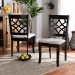 Baxton Studio Mael Modern and Contemporary Grey Fabric Upholstered and Dark Brown Finished Wood 2-Piece Dining Chair Set - BSORH331C-Grey/Dark Brown-DC-2PK