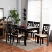 Baxton Studio Renaud Modern and Contemporary Sand Fabric Upholstered and Dark Brown Finished Wood 7-Piece Dining Set - BSORH332C-Sand/Dark Brown-7PC Dining Set