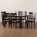 Baxton Studio Renaud Modern and Contemporary Sand Fabric Upholstered and Dark Brown Finished Wood 7-Piece Dining Set - BSORH332C-Sand/Dark Brown-7PC Dining Set
