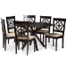 Baxton Studio Sadie Modern and Contemporary Sand Fabric Upholstered and Dark Brown Finished Wood 7-Piece Dining Set
