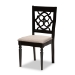 Baxton Studio Sadie Modern and Contemporary Sand Fabric Upholstered and Dark Brown Finished Wood 7-Piece Dining Set - BSOSadie-Sand/Dark Brown-7PC Dining Set