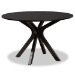 Baxton Studio Sadie Modern and Contemporary Sand Fabric Upholstered and Dark Brown Finished Wood 7-Piece Dining Set - BSOSadie-Sand/Dark Brown-7PC Dining Set