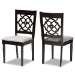 Baxton Studio Renaud Modern and Contemporary Grey Fabric Upholstered and Dark Brown Finished Wood 2-Piece Dining Chair Set