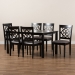 Baxton Studio Renaud Modern and Contemporary Grey Fabric Upholstered and Dark Brown Finished Wood 7-Piece Dining Set - BSORH332C-Grey/Dark Brown-7PC Dining Set
