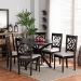 Baxton Studio Sadie Modern and Contemporary Grey Fabric Upholstered and Dark Brown Finished Wood 7-Piece Dining Set - BSOSadie-Grey/Dark Brown-7PC Dining Set