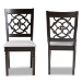 Baxton Studio Renaud Modern and Contemporary Grey Fabric Upholstered and Dark Brown Finished Wood 2-Piece Dining Chair Set - BSORH332C-Grey/Dark Brown-DC-2PK