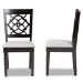Baxton Studio Renaud Modern and Contemporary Grey Fabric Upholstered and Dark Brown Finished Wood 2-Piece Dining Chair Set - BSORH332C-Grey/Dark Brown-DC-2PK