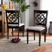 Baxton Studio Renaud Modern and Contemporary Grey Fabric Upholstered and Dark Brown Finished Wood 2-Piece Dining Chair Set - BSORH332C-Grey/Dark Brown-DC-2PK