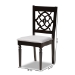 Baxton Studio Renaud Modern and Contemporary Grey Fabric Upholstered and Dark Brown Finished Wood 2-Piece Dining Chair Set - BSORH332C-Grey/Dark Brown-DC-2PK