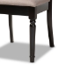 Baxton Studio Lucie Modern and Contemporary Sand Fabric Upholstered and Dark Brown Finished Wood 7-Piece Dining Set - BSORH333C-Sand/Dark Brown-7PC Dining Set
