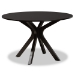 Baxton Studio Jessie Modern and Contemporary Sand Fabric Upholstered and Dark Brown Finished Wood 7-Piece Dining Set - BSOJessie-Sand/Dark Brown-7PC Dining Set