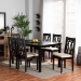 Baxton Studio Cherese Modern and Contemporary Sand Fabric Upholstered and Dark Brown Finished Wood 7-Piece Dining Set - BSORH334C-Sand/Dark Brown-7PC Dining Set