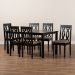 Baxton Studio Cherese Modern and Contemporary Sand Fabric Upholstered and Dark Brown Finished Wood 7-Piece Dining Set - BSORH334C-Sand/Dark Brown-7PC Dining Set