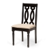Baxton Studio Callie Modern and Contemporary Sand Fabric Upholstered and Dark Brown Finished Wood 7-Piece Dining Set - BSOCallie-Sand/Dark Brown-7PC Dining Set