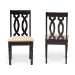Baxton Studio Cherese Modern and Contemporary Sand Fabric Upholstered and Dark Brown Finished Wood 2-Piece Dining Chair Set - BSORH334C-Sand/Dark Brown-DC-2PK