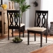 Baxton Studio Cherese Modern and Contemporary Sand Fabric Upholstered and Dark Brown Finished Wood 2-Piece Dining Chair Set - BSORH334C-Sand/Dark Brown-DC-2PK