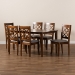 Baxton Studio Verner Modern and Contemporary Grey Fabric Upholstered and Walnut Brown Finished Wood 7-Piece Dining Set - BSORH330C-Grey/Walnut-DC-7PC Dining Set