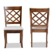 Baxton Studio Verner Modern and Contemporary Grey Fabric Upholstered Walnut Finished Wood 2-Piece Dining Chair Set - BSORH330C-Grey/Walnut-DC-2PK