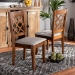Baxton Studio Verner Modern and Contemporary Grey Fabric Upholstered Walnut Finished Wood 2-Piece Dining Chair Set - BSORH330C-Grey/Walnut-DC-2PK