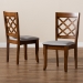 Baxton Studio Verner Modern and Contemporary Grey Fabric Upholstered Walnut Finished Wood 2-Piece Dining Chair Set - BSORH330C-Grey/Walnut-DC-2PK
