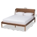 Baxton Studio Sadler Mid-Century Modern Ash Walnut Brown Finished Wood Full Size Platform Bed - BSOMG0047-9-Ash Walnut-Full