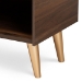 Baxton Studio Landen Mid-Century Modern Walnut Brown and Gold Finished Wood 2-Door Entryway Shoe storage Cabinet - BSOLV10SC10151WI-Columbia/Gold-Shoe Cabinet