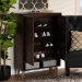 Baxton Studio Landen Mid-Century Modern Walnut Brown and Gold Finished Wood 2-Door Entryway Shoe storage Cabinet - BSOLV10SC10151WI-Columbia/Gold-Shoe Cabinet