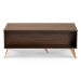 Baxton Studio Edel Mid-Century Modern Walnut Brown and Gold Finished Wood Coffee Table - BSOLV12CFT12140WI-Columbia/Gold-CT