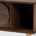Baxton Studio Edel Mid-Century Modern Walnut Brown and Gold Finished Wood Coffee Table - BSOLV12CFT12140WI-Columbia/Gold-CT