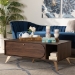 Baxton Studio Edel Mid-Century Modern Walnut Brown and Gold Finished Wood Coffee Table - BSOLV12CFT12140WI-Columbia/Gold-CT