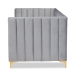 Baxton Studio Oksana Modern Contemporary Glam and Luxe Light Grey Velvet Fabric Upholstered and Gold Finished Twin Size Daybed - BSOCF0344-Light Grey Daybed-Twin