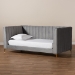 Baxton Studio Oksana Modern Contemporary Glam and Luxe Light Grey Velvet Fabric Upholstered and Gold Finished Twin Size Daybed - BSOCF0344-Light Grey Daybed-Twin