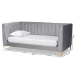 Baxton Studio Oksana Modern Contemporary Glam and Luxe Light Grey Velvet Fabric Upholstered and Gold Finished Twin Size Daybed - BSOCF0344-Light Grey Daybed-Twin