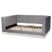 Baxton Studio Oksana Modern Contemporary Glam and Luxe Light Grey Velvet Fabric Upholstered and Gold Finished Full Size Daybed - BSOCF0344-Light Grey Daybed-Full
