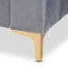Baxton Studio Oksana Modern Contemporary Glam and Luxe Light Grey Velvet Fabric Upholstered and Gold Finished Full Size Daybed - BSOCF0344-Light Grey Daybed-Full