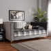 Baxton Studio Oksana Modern Contemporary Glam and Luxe Light Grey Velvet Fabric Upholstered and Gold Finished Full Size Daybed - BSOCF0344-Light Grey Daybed-Full