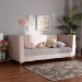 Baxton Studio Oksana Modern Contemporary Glam and Luxe Light Pink Velvet Fabric Upholstered and Gold Finished Twin Size Daybed - BSOCF0344-Light Pink Daybed-Twin